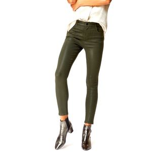 J BRAND (23) ALANA HIGH RISE CROP COATED SKINNY JEANS - IVY VINE